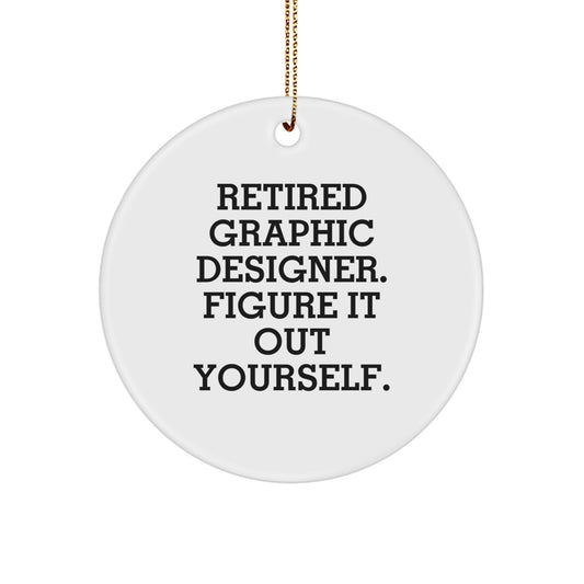 Funny Graphic Designer Gift for Colleagues from Friends, Graphic Designer Circle Ornament with Inspirational Quote, Christmas Unique Decorations for Graphic Design Studios - Image 1