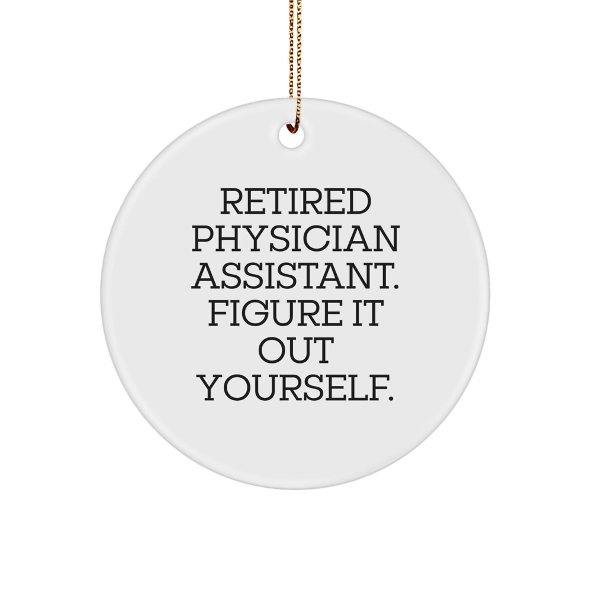 Funny Gift for Physician Assistant, Christmas Unique Circle Ornament for Friends or Family 'Figure It Out Yourself' Quote - Image 1