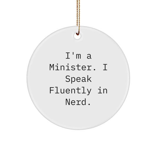 Fun Funny Minister Circle Ornament Gifts from Friends and Family to Minister Men Women for Christmas Unique Presents - Image 1