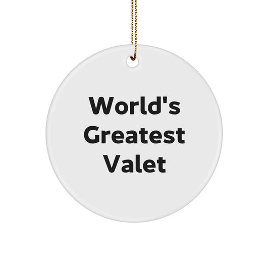 Funny World's Greatest Valet Circle Ornament Gifts from Family to Valet Friends - Unique Christmas Decorations - Image 1