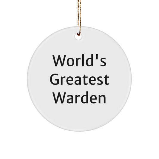 Funny Warden Circle Ornament Gifts from Friends to Warden Men at Christmas - Image 1