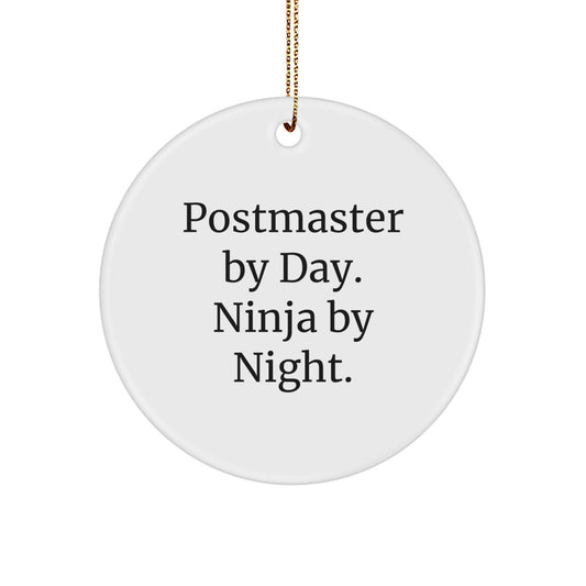 Christmas Unique Gift Postmaster Circle Ornament for Her, Bright Present - Image 1
