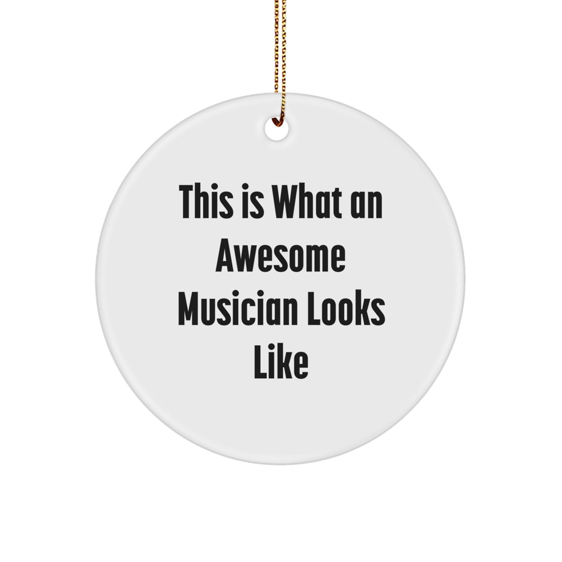 Funny Musician Circle Ornament Gifts from Friends and Family - This Is What An Awesome Musician Looks Like Christmas Unique Gifts for Musicians - Image 1