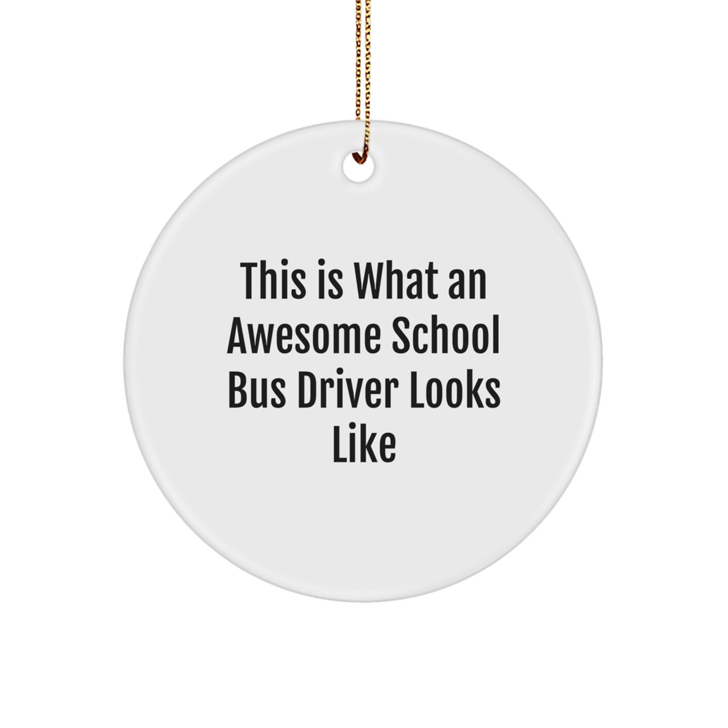 Funny School Bus Driver Gifts for Christmas - This Is What An Awesome School Bus Driver Looks Like Circle Ornament, Gifts from Friends and Family - Image 1