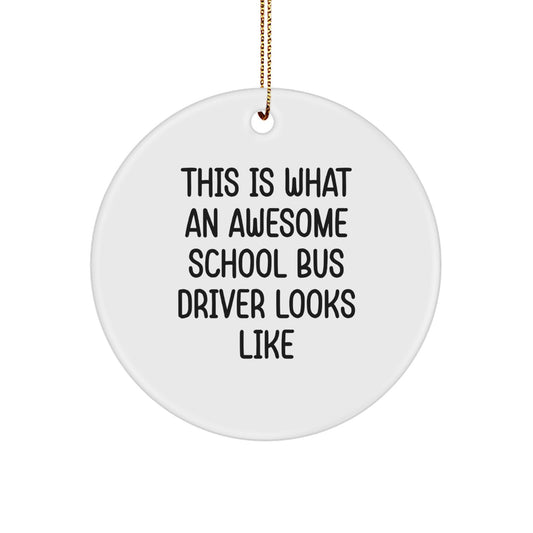 Funny School Bus Driver Gifts for Men - 'This Is What An Awesome School Bus Driver Looks Like' Christmas Unique Gifts from Friends to Family - Image 1