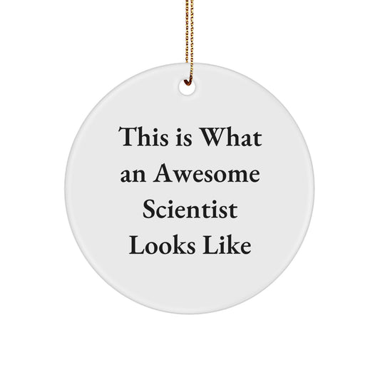 Funny Scientist Gifts from Family for Christmas Circle Ornament - This Is What An Awesome Scientist Looks Like - Image 1