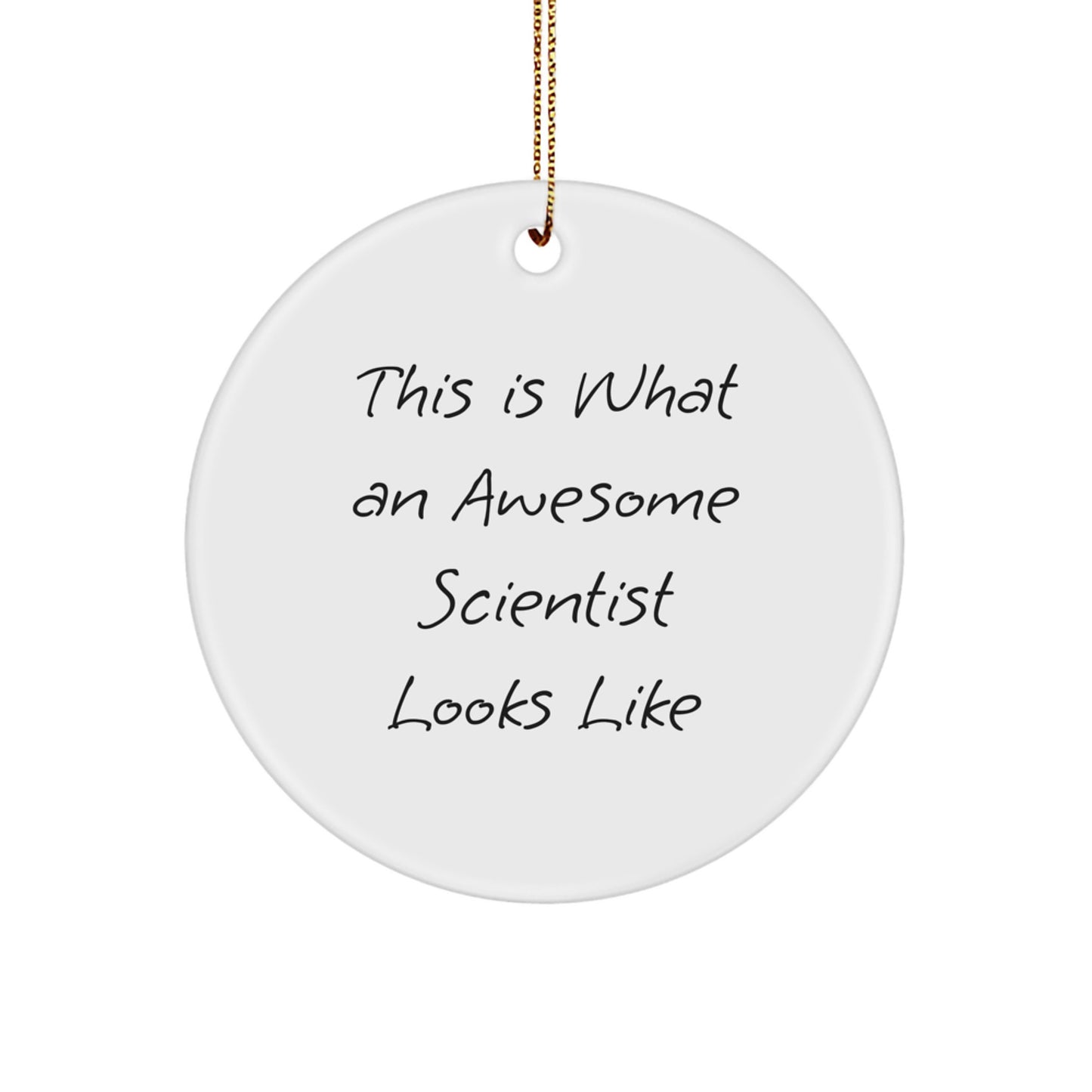 Funny Scientist Gifts for Men, Women, Friends and Family - This 'Is What An Awesome Scientist Looks Like' Circle Ornament - Christmas Unique Gifts from Friends - Image 1