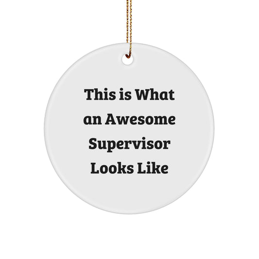 Funny Supervisor Gifts from Coworkers - This Is What An Awesome Supervisor Looks Like, Circle Ornament, Christmas Unique Gifts for Supervisors - Image 1