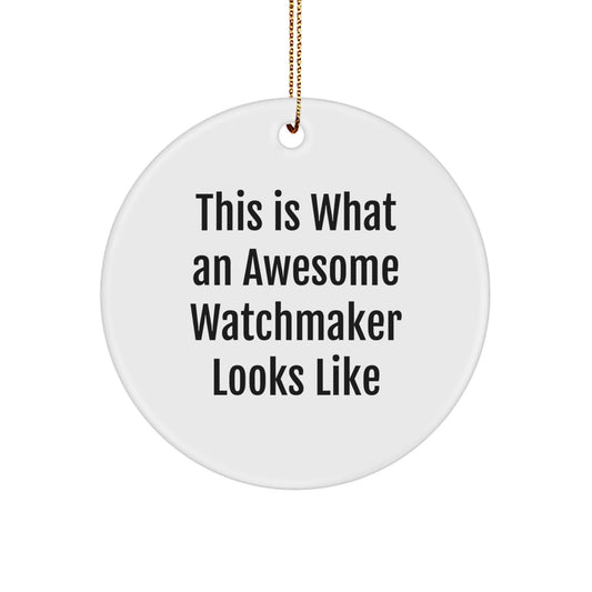 Funny Watchmaker Gifts from Men for Watchmaker Friend - 'This Is What' Circle Ornament for Christmas Unique Gifts - Image 1