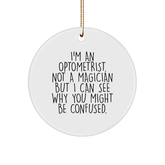 Funny Optometrist Gifts for Men from Friends, Optometrist Circle Ornament, Merry Christmas Unique Gifts - Image 1