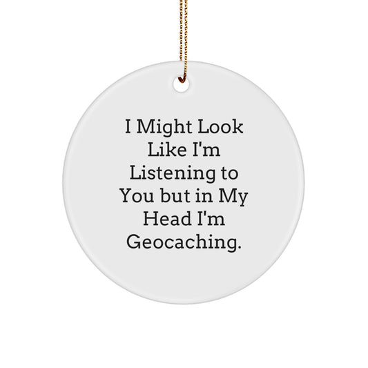 Funny Geocaching Christmas Ornament for Friends Gift Novelty - Image 1