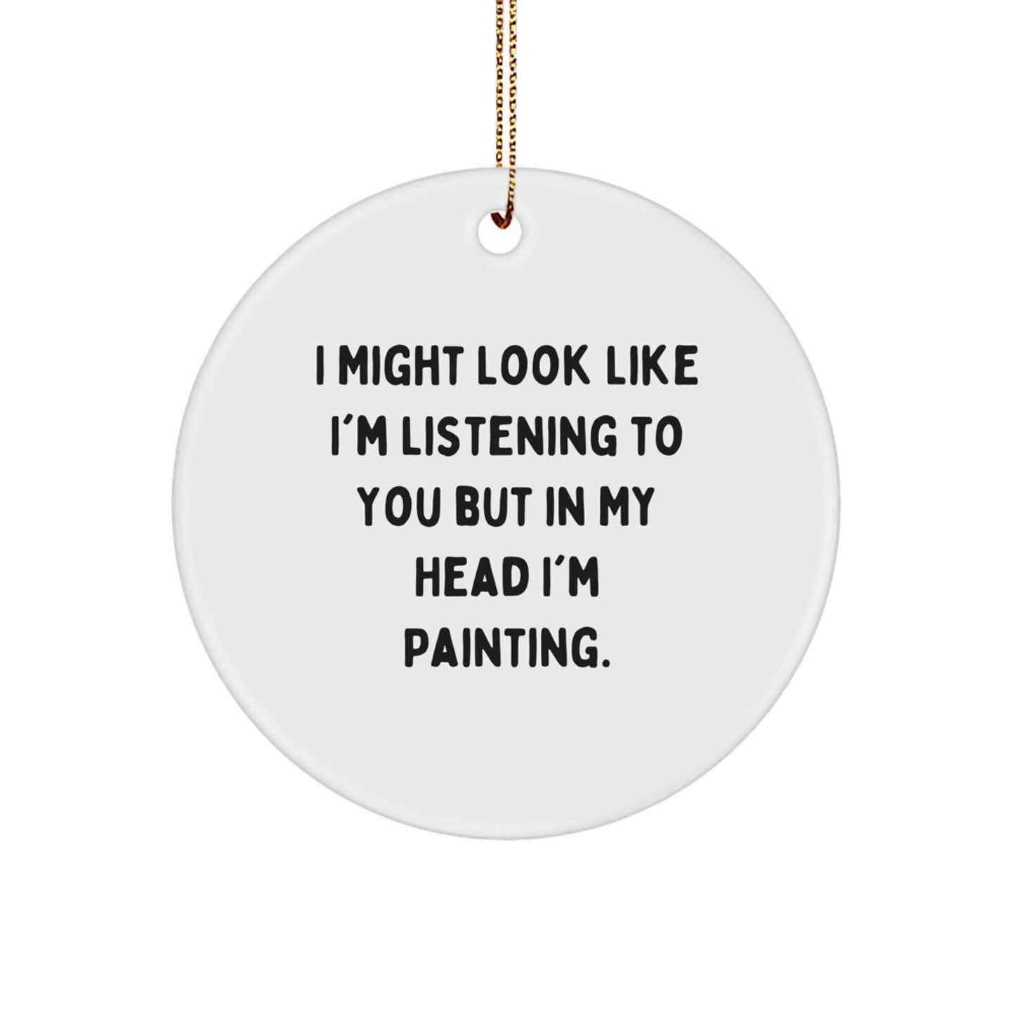Painting Circle Christmas Ornament for Coworkers Creative Holiday Gift - Image 1