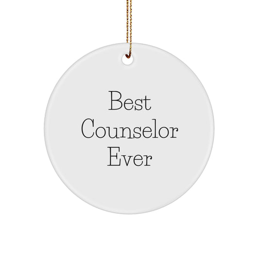 Funny Counselor Gifts, Best Counselor Ever Circle Ornament for Men, Women, Friends, Coworkers, Family, Christmas - Image 1