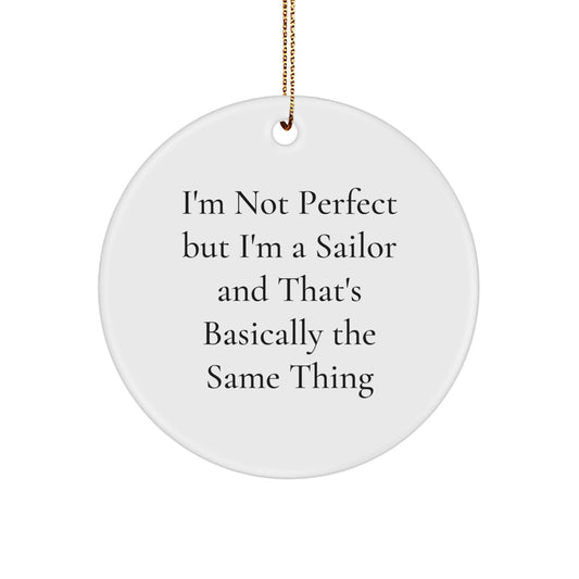 Funny Sailor Circle Ornament Gifts from Friends for Sailor Men Christmas Unique Ornaments - Image 1
