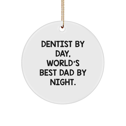 Funny Dentist Gifts for Men, Unique Circle Ornament for Dad - Christmas Decorations from Husband - Image 1
