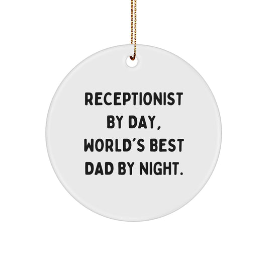 Funny Receptionist Gifts from Men to Men - Cute Circle Ornament for Christmas Unique Gifts for Receptionists - Image 1