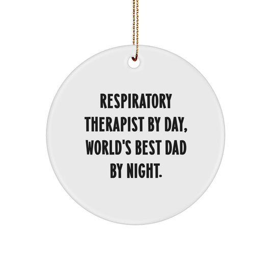 Funny Respiratory Therapist Gifts, Circle Ornament for Christmas Unique Gifts from Friends to Respiratory Therapist, Inspirational Quote - Image 1