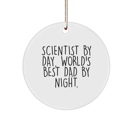 Funny Scientist Gifts from Men to Scientist Friends - Christmas Unique Circle Ornament - Image 1