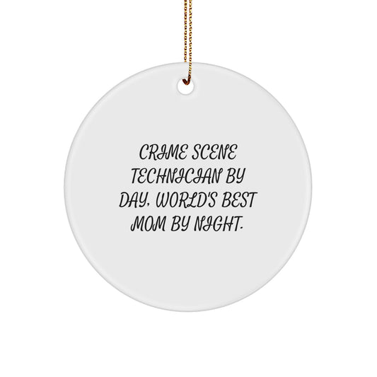 Christmas Gift for Her Present Crime Scene Technician Circle Ornament - Image 1