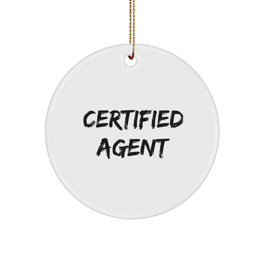 Funny Agent Gifts - 'You're the Agent I Trust' - White Circle Ornament, Perfect for Christmas Unique Gifts from Friends to Family - Image 1