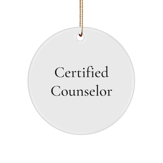 Funny Counselor Gifts from Friends for Christmas, Circle Ornament with Inspirational Quote, 'Laugh Often, Cry Never', Durable MDF, 2.75 inch, White, Gift for Men, Women, Coworkers, Family - Image 1