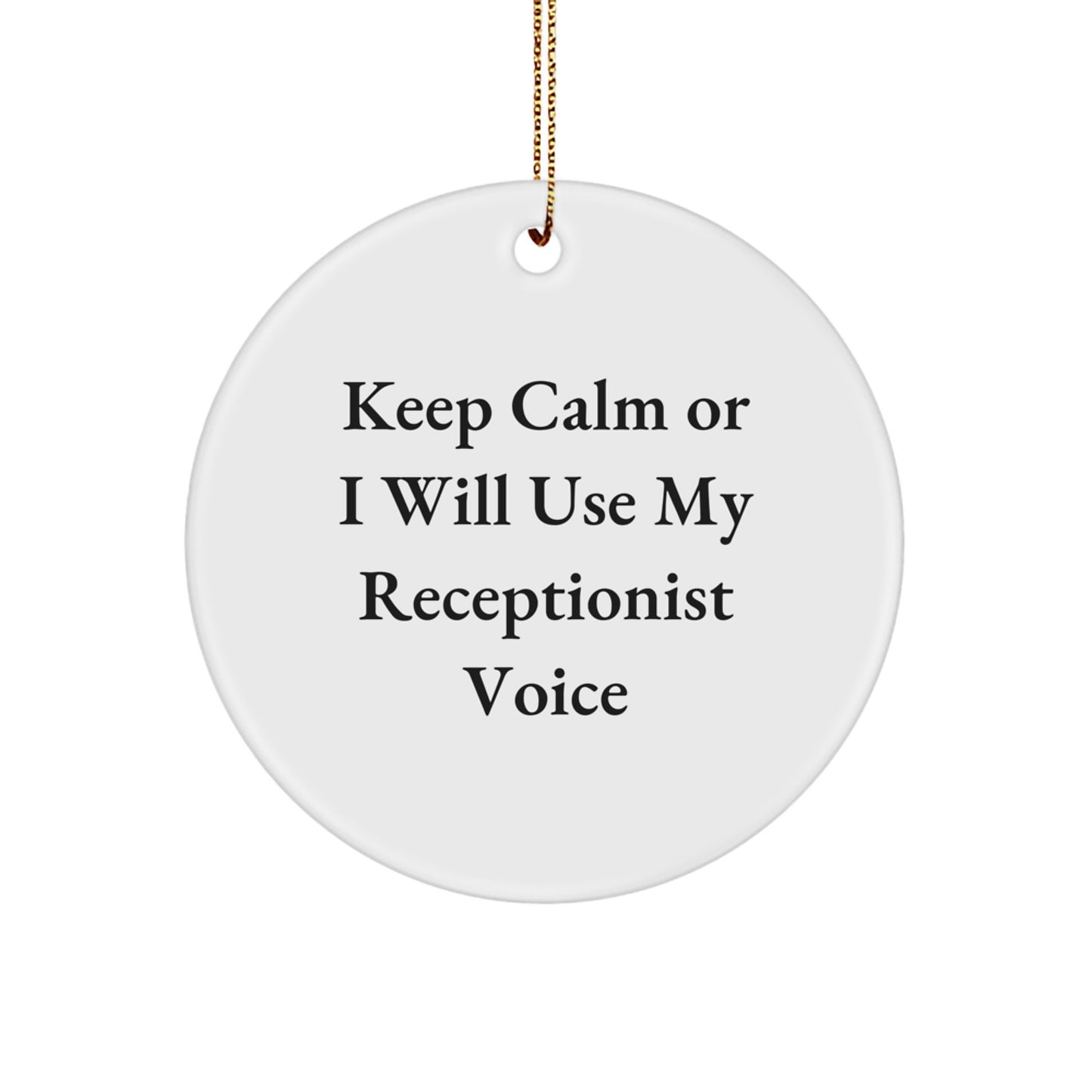 Funny Receptionist Gifts for Friends, Cute Circle Ornaments for Christmas Unique Presents from Family - Image 1