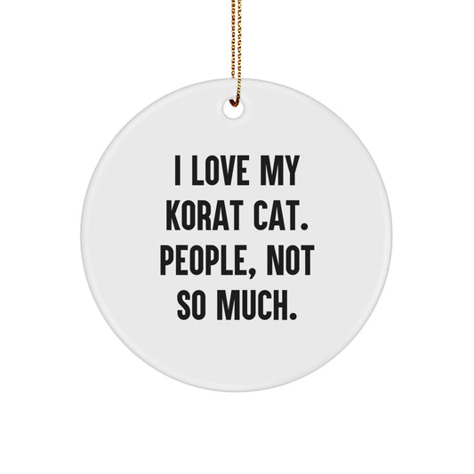 Unique Korat Cat Gifts for Korat Cat Lovers - Funny Korat Cat Circle Ornament, Christmas Unique Gifts from Friends and Family - Image 1