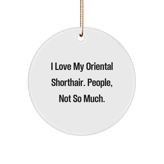 Funny Oriental Shorthair Cat Lover Gifts from Men to Family for Christmas Unique Ornaments - I Love My Oriental Shorthair. People, Not So Much. - Image 1