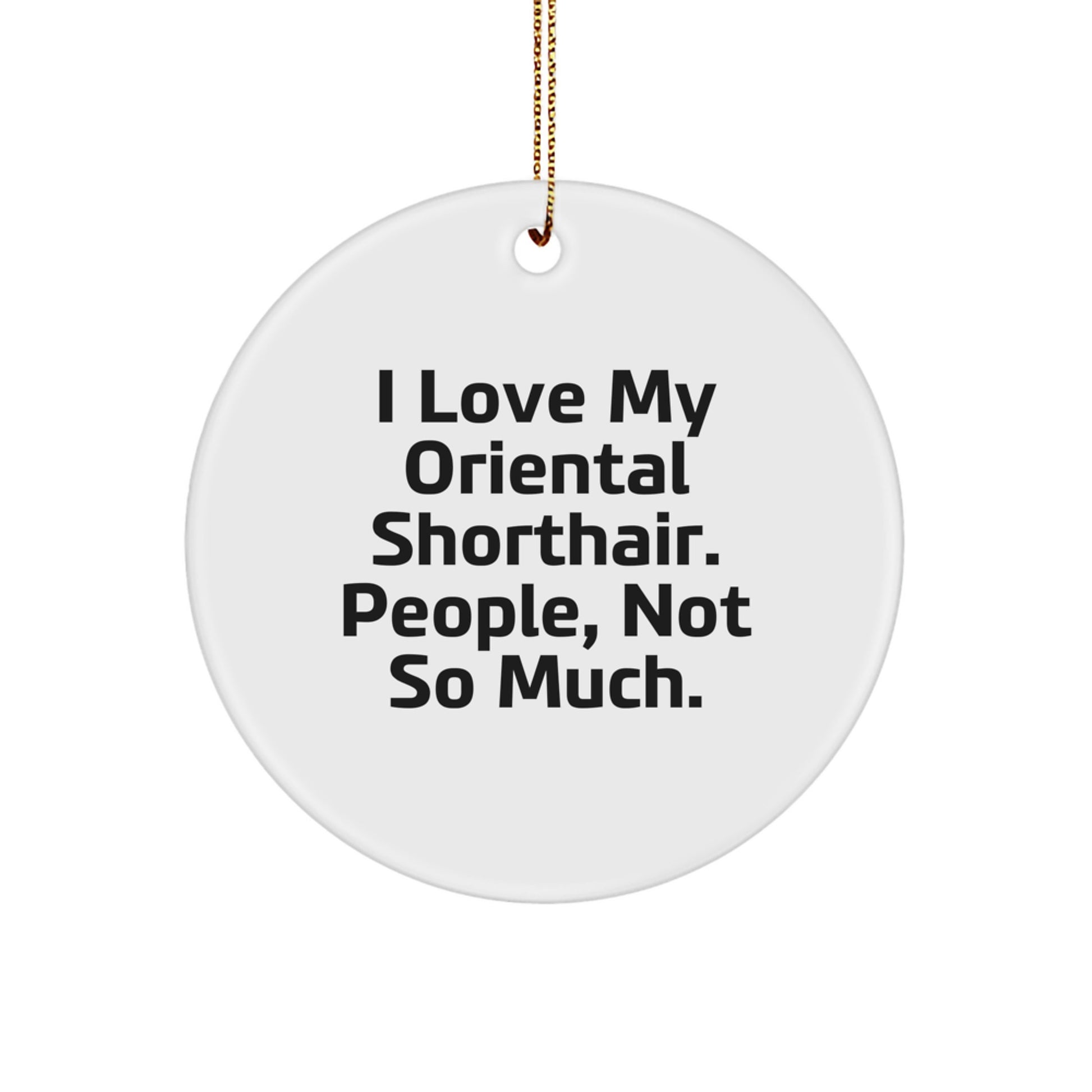 Oriental Shorthair Cat Lover Gifts from Family, Funny Cat Mom Christmas Unique Gifts, Circle Ornament - Image 1
