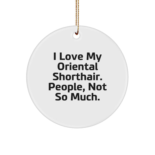 Oriental Shorthair Cat Lover Gifts from Family, Funny Cat Mom Christmas Unique Gifts, Circle Ornament - Image 1