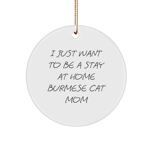 Funny Burmese Cat Circle Ornament Gifts from Family to Stay At Home Burmese Cat Mom for Christmas Unique Gifts - Image 1