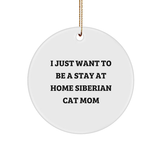 Siberian Cat Mom Funny Christmas Circle Ornament Gifts from Mom to Daughter for Siberian Cat Lover - Image 1
