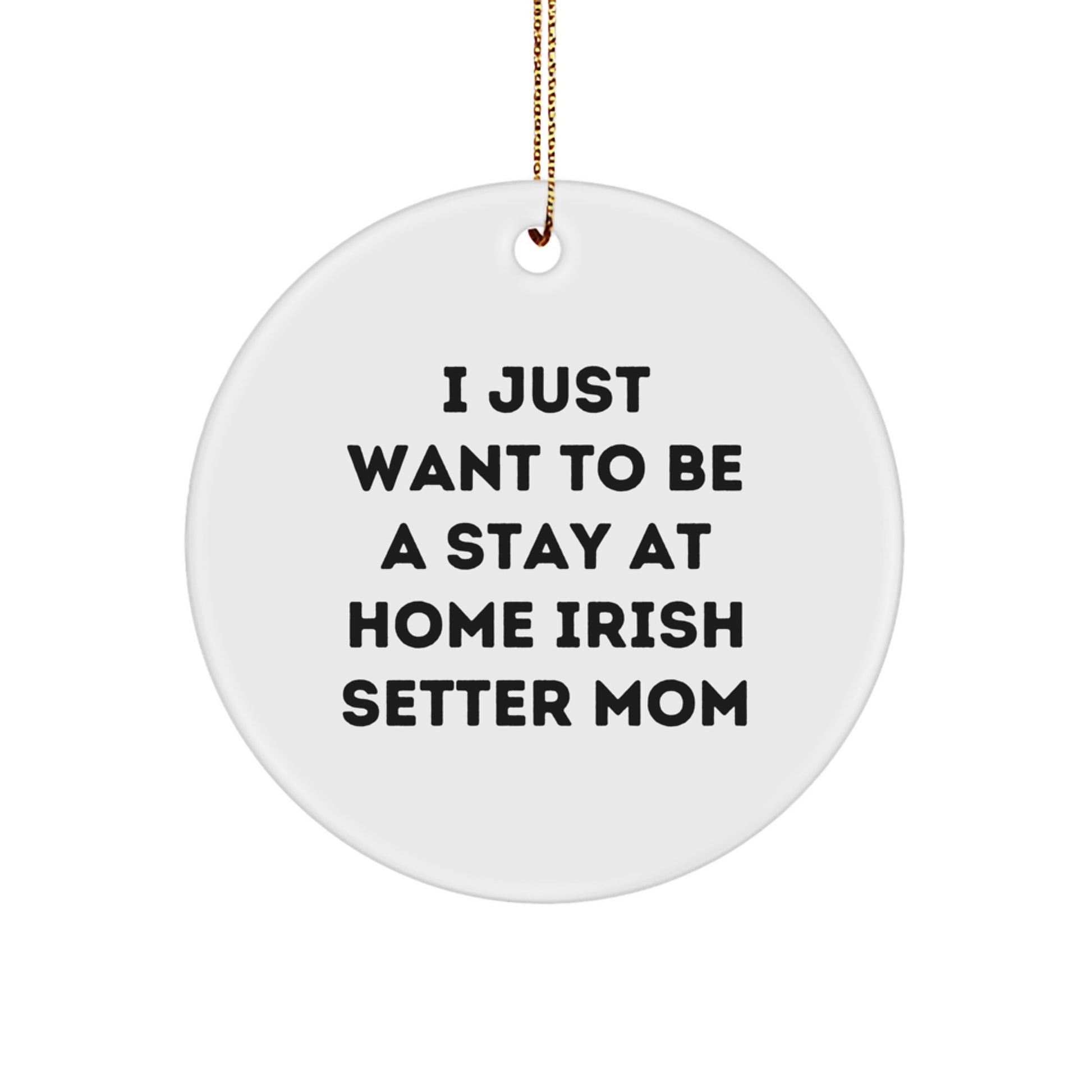 Funny Stay At Home Irish Setter Mom Gifts from Friends for Irish Setter Dog Circle Ornament Christmas Unique Decorations - Image 1