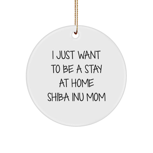 Funny Shiba Inu Dog Circle Ornaments Gifts from Family for Shiba Inu Mom at Christmas - Image 1