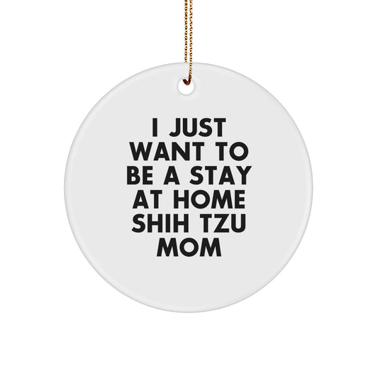 Funny Shih Tzu Dog Christmas Circle Ornament Gifts from Friends and Family - Image 1