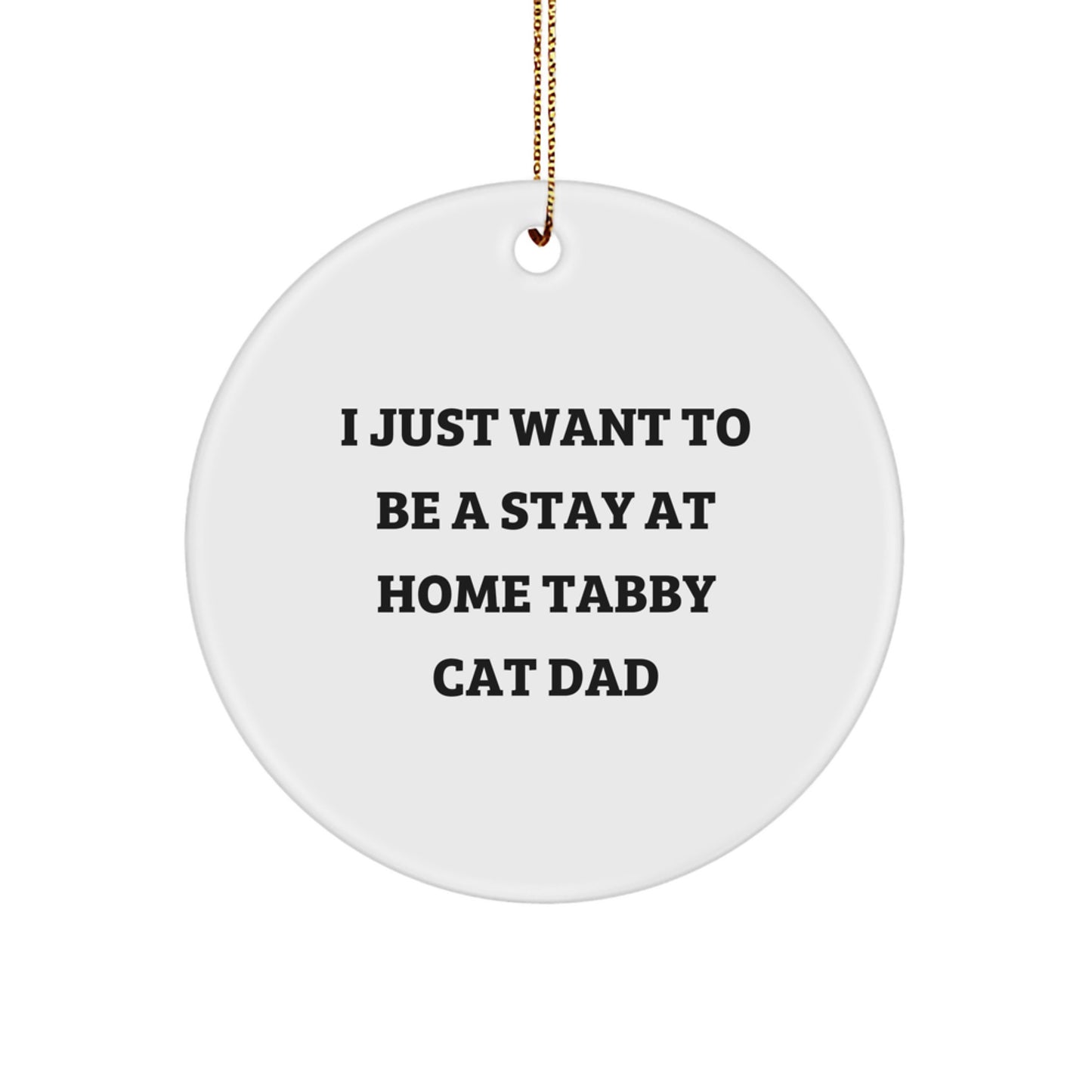 Funny Tabby Cat Lover Gifts from Dad for Men Friends Family - I Just Want To Be A Stay At Home Tabby Cat Dad Christmas Unique Gifts - Image 1