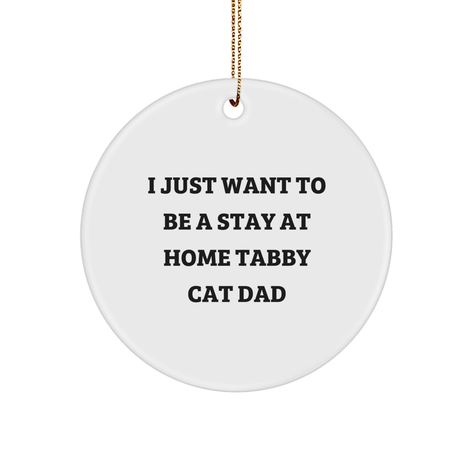 Funny Tabby Cat Lover Gifts from Dad for Men Friends Family - I Just Want To Be A Stay At Home Tabby Cat Dad Christmas Unique Gifts - Image 1