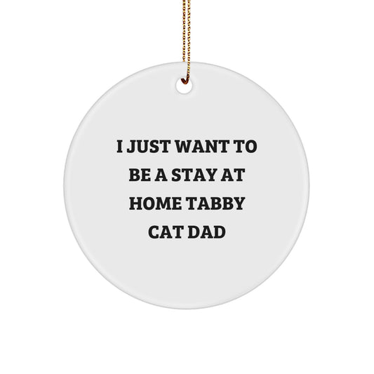 Funny Tabby Cat Lover Gifts from Dad for Men Friends Family - I Just Want To Be A Stay At Home Tabby Cat Dad Christmas Unique Gifts - Image 1