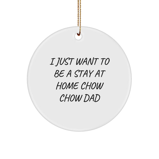 Funny Chow Chow Dog Christmas Unique Gifts from Dad for the Best Stay At Home Dad Gifts Circle Ornament - Image 1