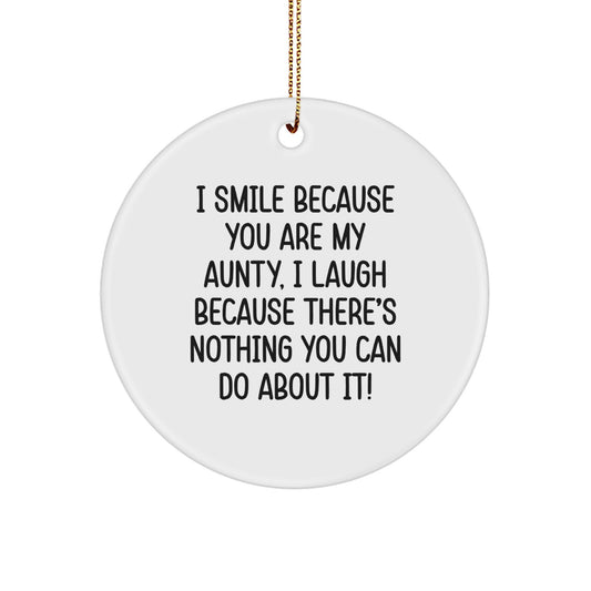 Funny Aunty Circle Ornament Gifts for Women Funny Gifts from Men to Aunty, Christmas Unique Aunty Gifts - Image 1