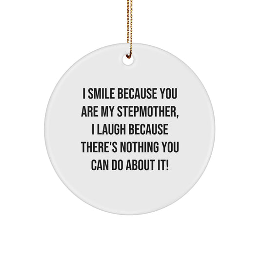 Funny Stepmother Gifts from Men to Women for Stepmother Love Circle Ornament Christmas Unique Decorations - Image 1