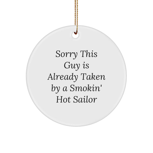 Funny Sailor Gifts for Him Circle Ornament Christmas Unique Decorations Gifts from Friends - Image 1