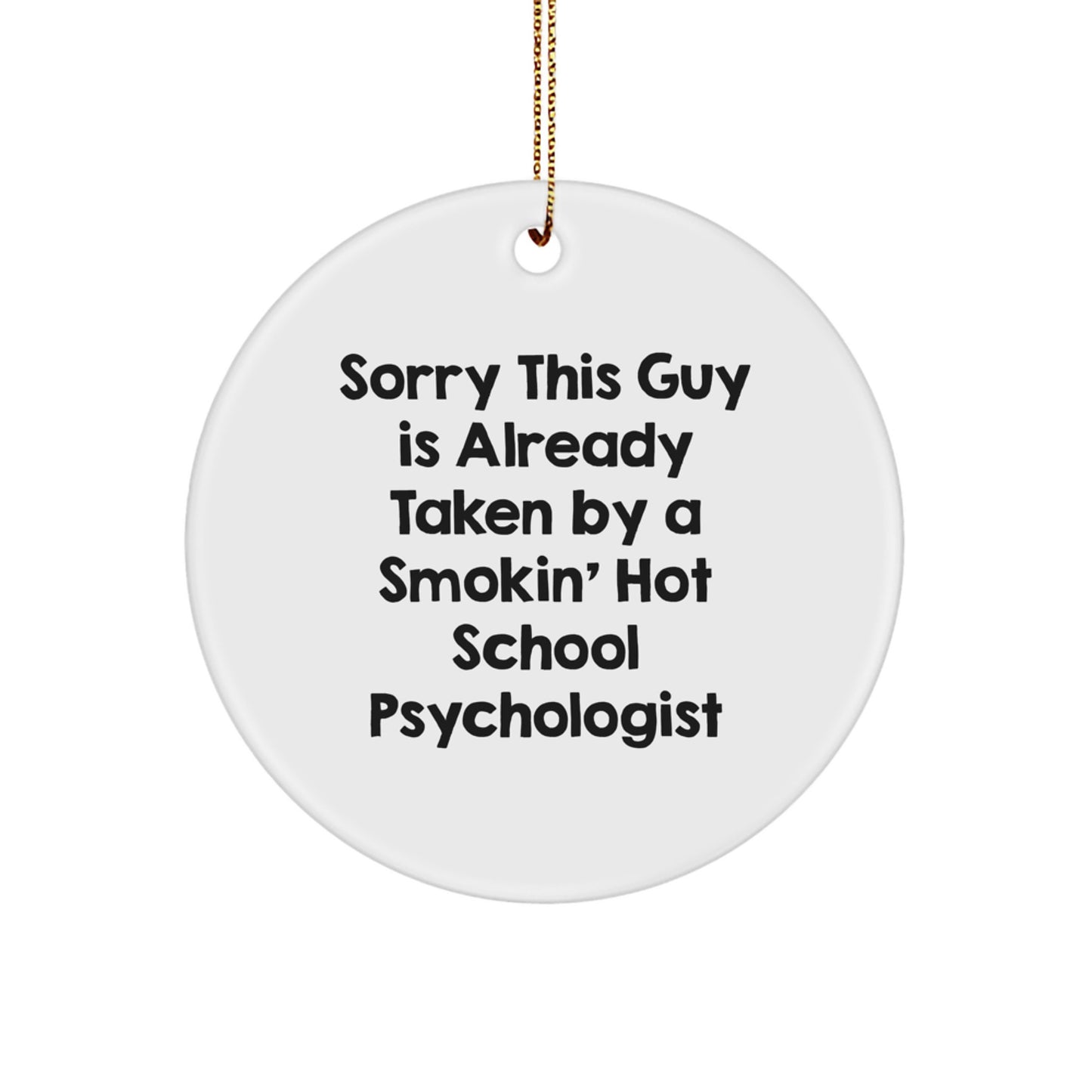 Funny School Psychologist Circle Ornament Gifts from Men to Women Friends Coworkers Family for Christmas Unique Presents - Image 1