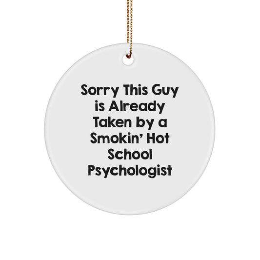 Funny School Psychologist Circle Ornament Gifts from Men to Women Friends Coworkers Family for Christmas Unique Presents - Image 1
