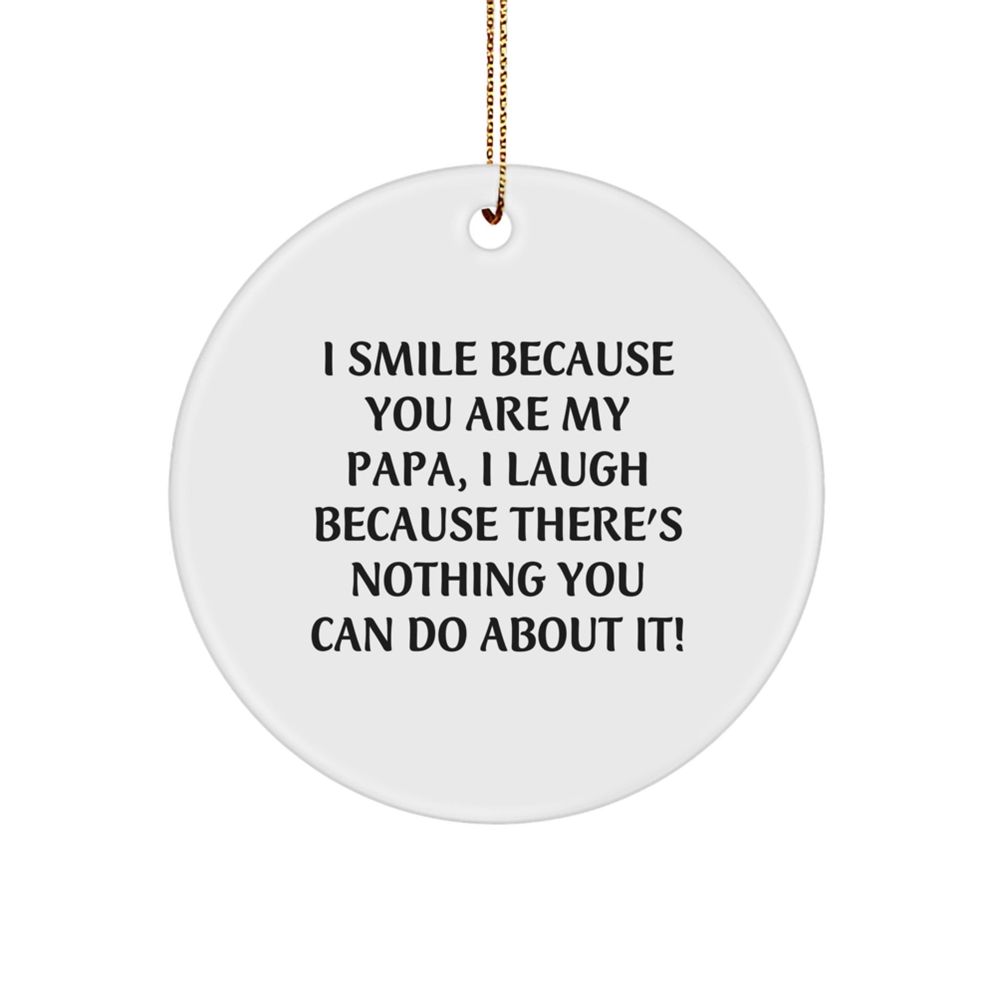 Funny Papa Circle Ornament, Circle Shaped Decorations, Gifts from Family to Papa for Christmas Unique Presents - Image 1