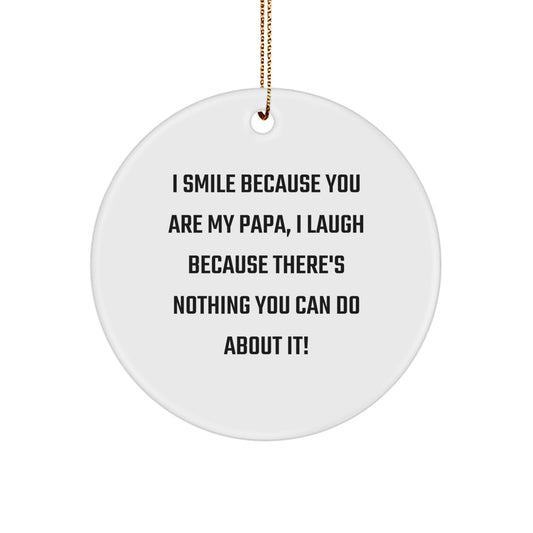 Funny Papa Circle Ornament, Papa Gifts for Men, Christmas Unique Gifts from Family - Image 1