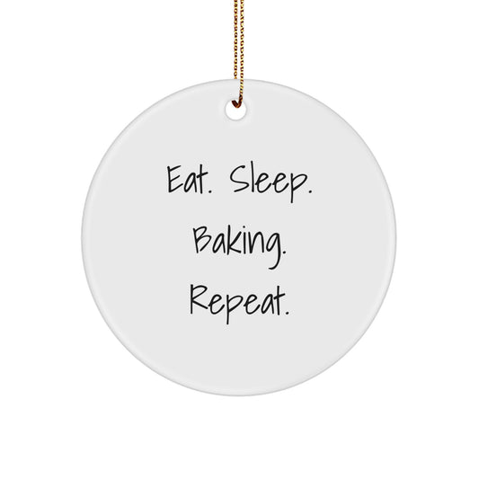 Funny Baking Christmas Circle Ornament Gift for Baking Lovers Gifts from Friends and Family - Image 1