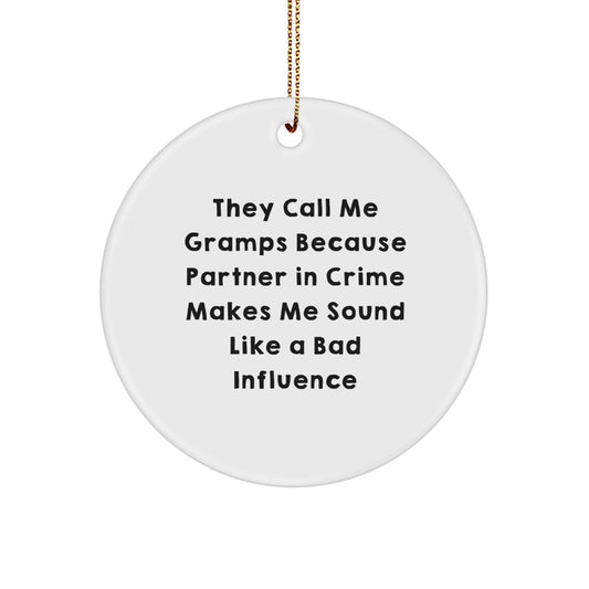 Funny Gramps Gifts for Men - Partners in Crime Ornament, Christmas Unique Gifts from Family - Image 1