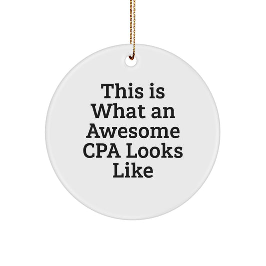 Funny CPA Circle Ornament Gifts from Friends, Inspirational Christmas Unique Gifts for CPA, Circle Ornament This Is What An Awesome Cpa Looks Like - Image 1