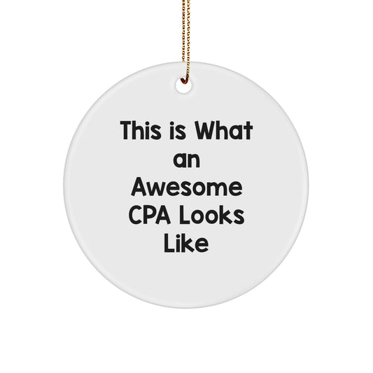Funny CPA Gifts for Men - This Is What An Awesome Cpa Looks Like Circle Ornament for Christmas Unique Presents from Friends - Image 1